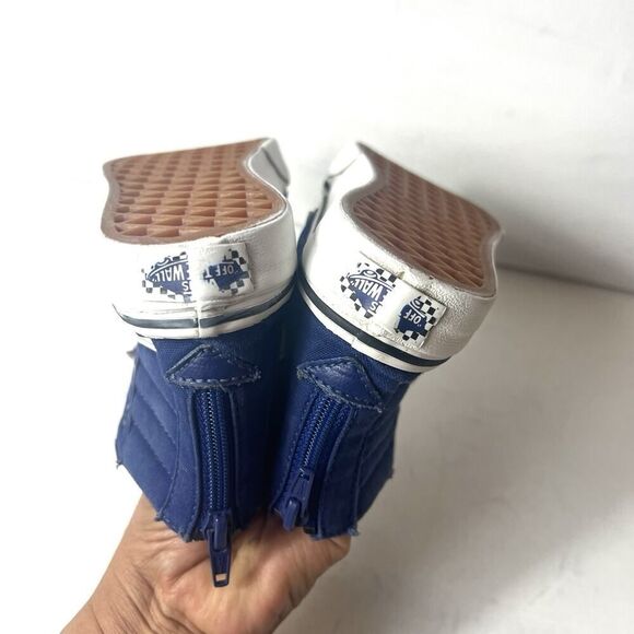 Vans Off The Wall Sk8 Little Kids Size 13 Navy Blue Sneaker Shoe Zip Up High Top - Picture 8 of 11